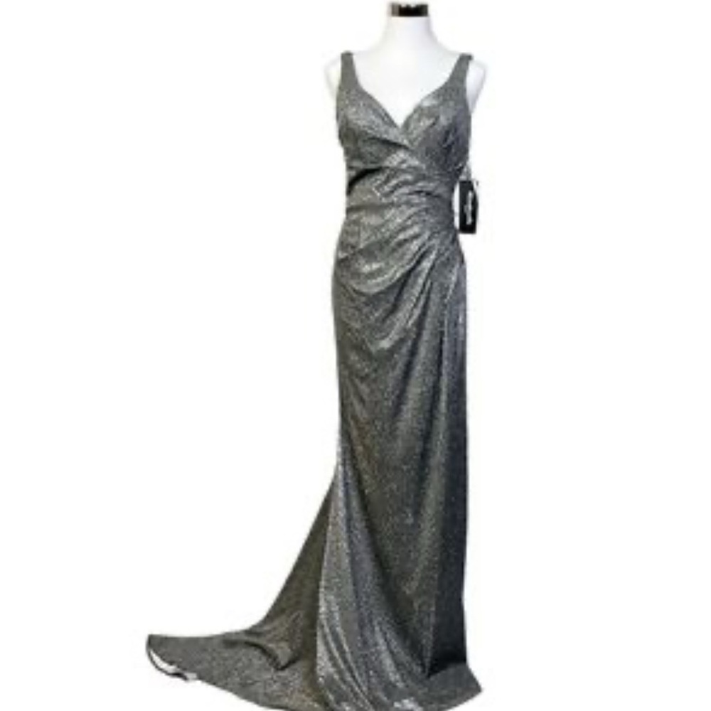 Elegant Silver Evening Gown